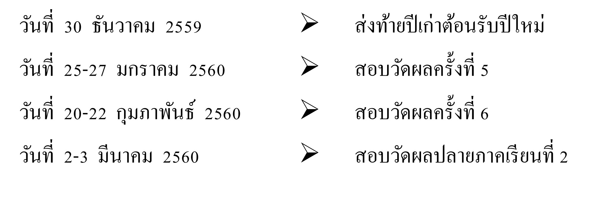ปฏทนการปฏบตงาน ประจำปการศกษา 2559 2