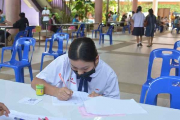 บรรยากาศการรายงานตัวนักเรียน ระดับชั้น ม.1 ม.4 ปีการศึกษา 2565