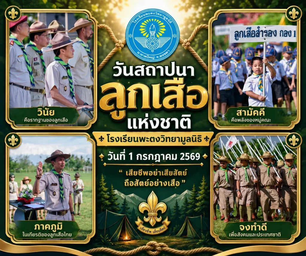 วันสถาปนาลูกเสือแห่งชาติ โรงเรียนพะตงวิทยามูลนิธิ วันที่ 1 กรกฎาคม 2569